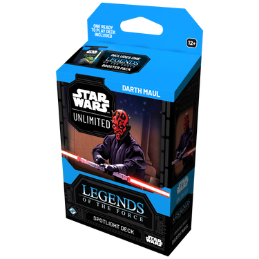 Star Wars: Unlimited Legends of the Force Spotlight Deck trading card featuring Darth Maul from Fantasy Flight Games.