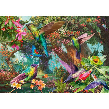 Hummingbirds in a Burst of Colour