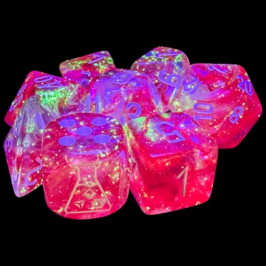Lab Dice Set: Borealis Passion/white Luminary - Thirsty Meeples
