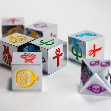 SHIVER RPG: Gothic - 'Silver Bullet' Metal Monster Archetype Dice Pack - Thirsty Meeples