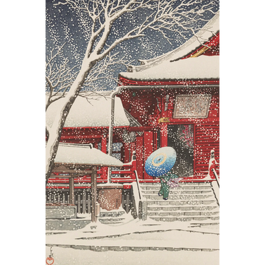 Kawase Hasui: Snowfall Double-Sided Jigsaw Puzzle Set
