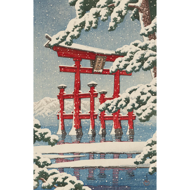 Kawase Hasui: Snowfall Double-Sided Jigsaw Puzzle Set