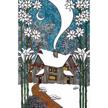 CJ Hurley: Snowy Cabins Double-Sided Jigsaw Puzzle Set