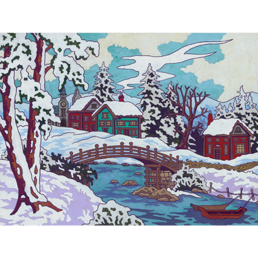 CJ Hurley: Snowy Cabins Double-Sided Jigsaw Puzzle Set