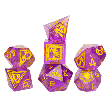 Sirius Dice Dungeons & Dragons Adventure Dice Set featuring Tasha The Witch Queen character design on colorful polyhedral dice.