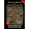Open page from The Giant Book of Battle Mats (Revised) by Loke Battle Mats, showing detailed RPG battle grid and map designs.
