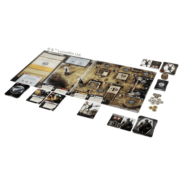 The Mandalorian: Adventures strategy game box by Unexpected Games featuring Mandalorian characters and space-themed artwork.