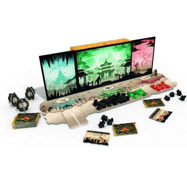 Family game box for The Shadow Theater: The Legend of The Monkey King by Space Cowboys, featuring colorful artwork and game components.