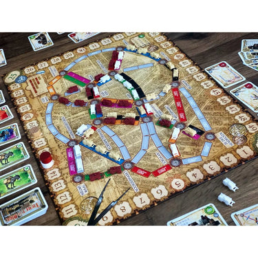Ticket to Ride: Amsterdam family board game by Days of Wonder, showing colorful game box and map of Amsterdam.