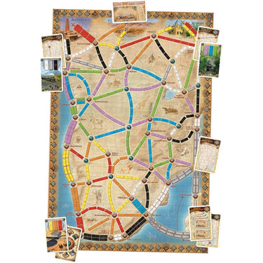 Ticket to Ride Map Collection 3: The Heart of Africa family game by Days of Wonder, featuring colorful map artwork and game components.