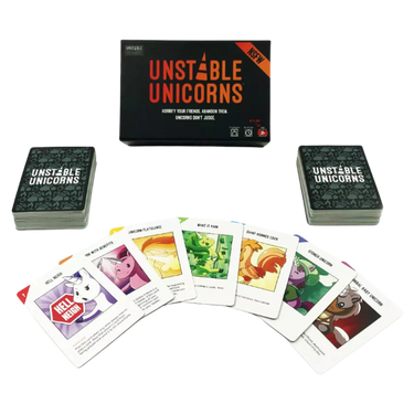 Unstable Unicorns NSFW Base Game by Unstable Games, party game with illustrated cards and colorful game components.