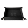 Velvet Dice Tray With Leather Backing (Black) - Thirsty Meeples