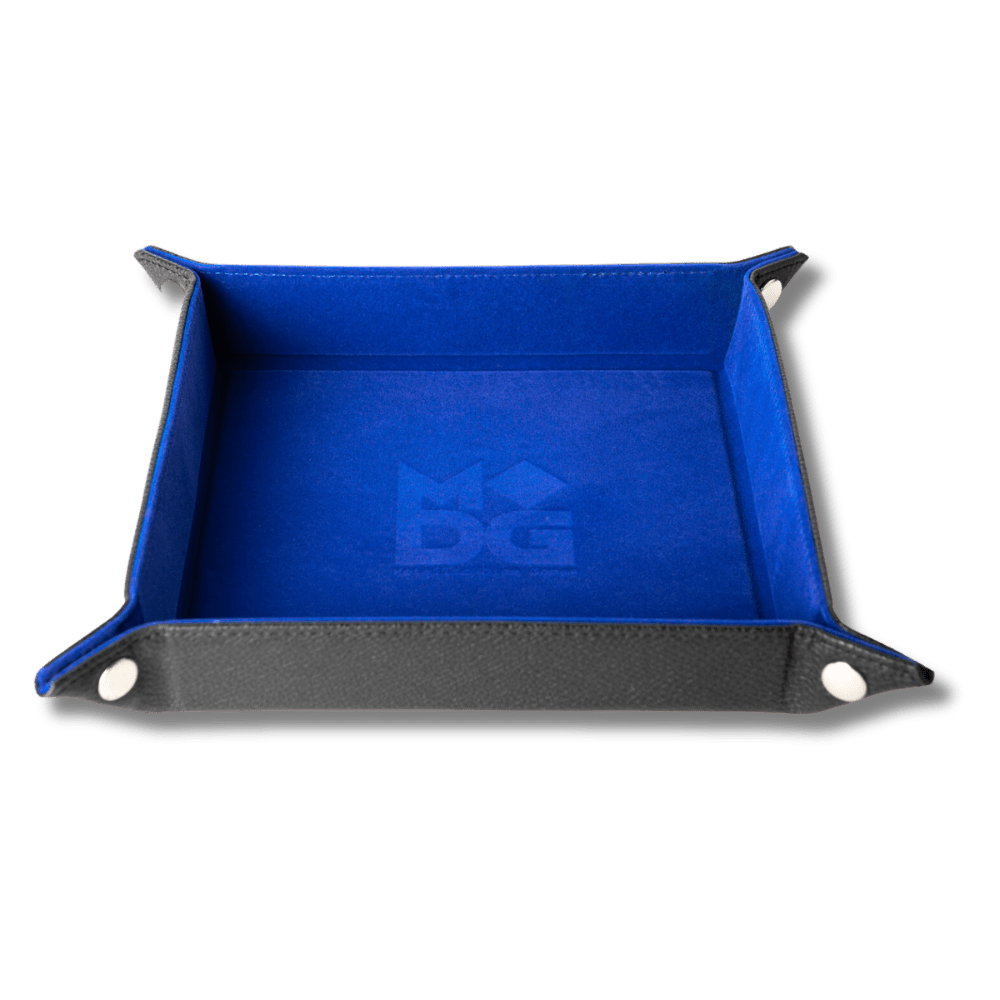 Velvet Dice Tray With Leather Backing (Blue)