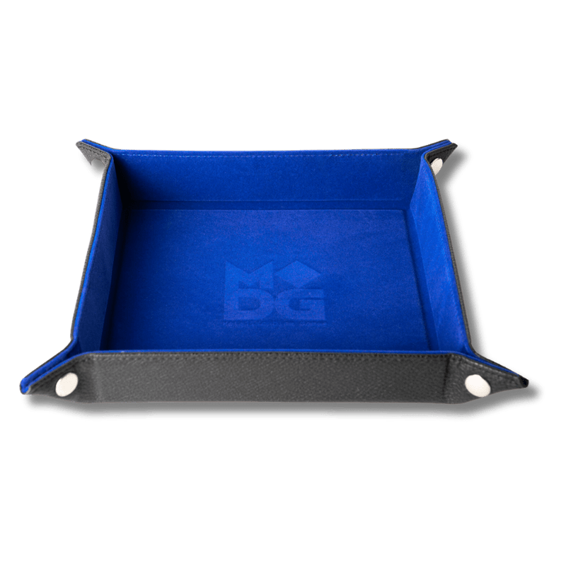 Velvet Dice Tray With Leather Backing (Blue)