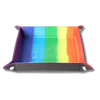 Velvet Dice Tray With Leather Backing (Watercolour Rainbow)