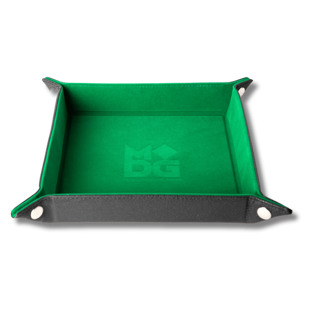 Velvet Dice Tray With Leather Backing (Green)