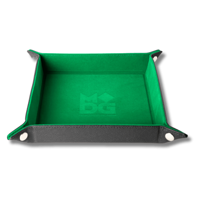 Velvet Dice Tray With Leather Backing (Green)