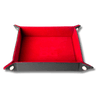 Velvet Dice Tray With Leather Backing (Red)