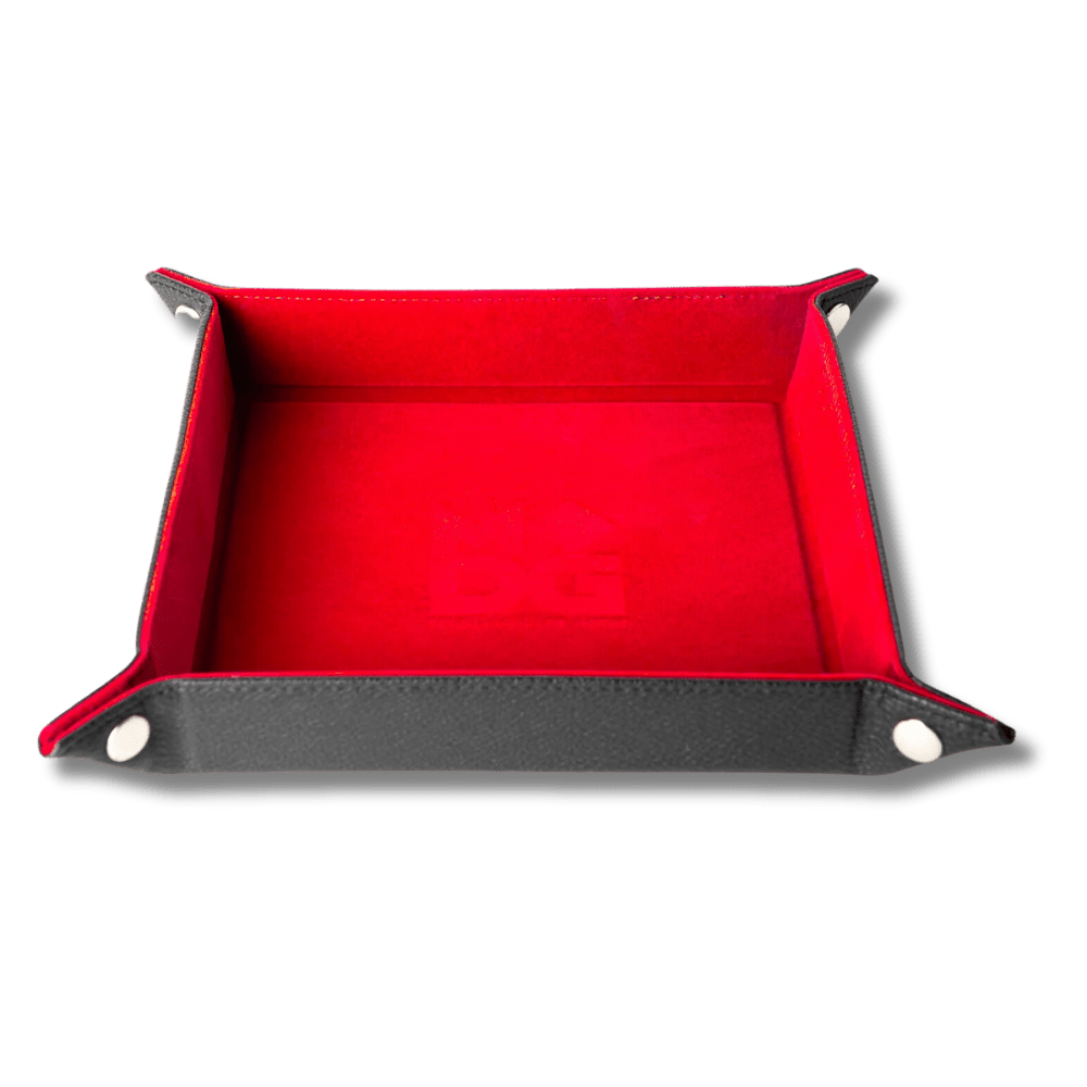 Velvet Dice Tray With Leather Backing (Red)