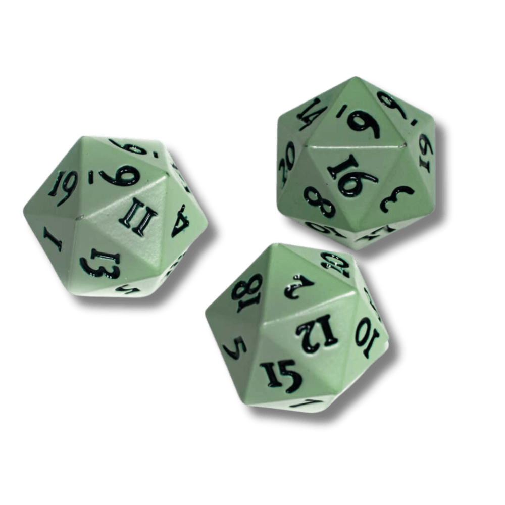 Vivid Heavy Metal D20 Dice: Cool Matcha (PRE-ORDER)