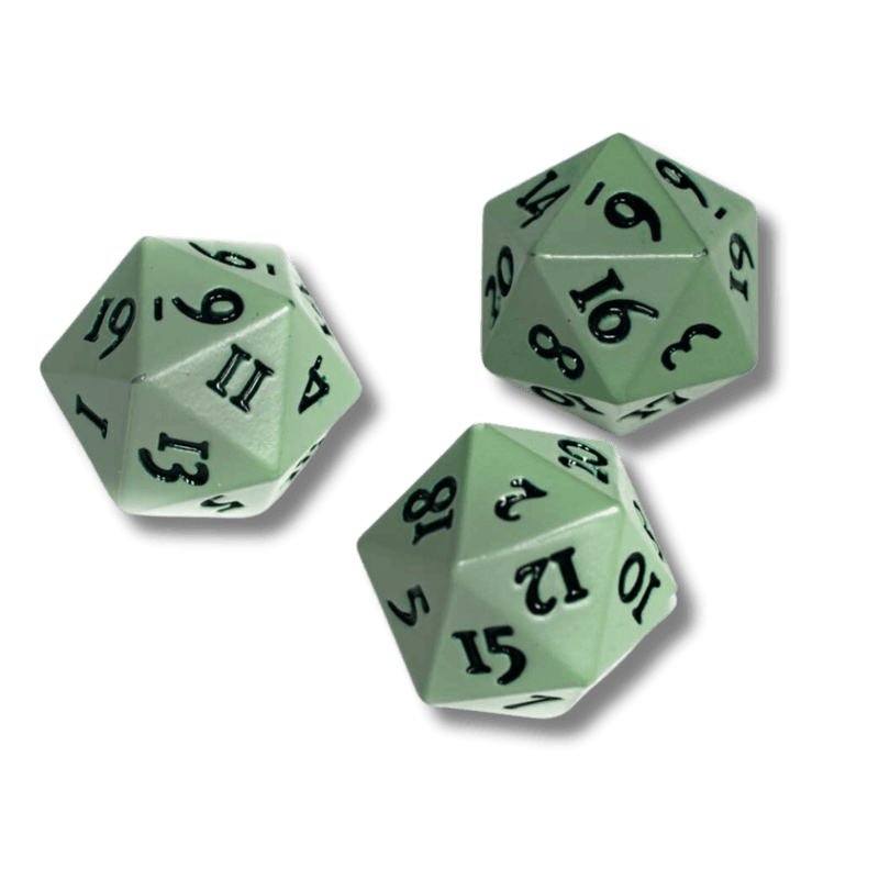 Vivid Heavy Metal D20 Dice: Cool Matcha (PRE-ORDER)