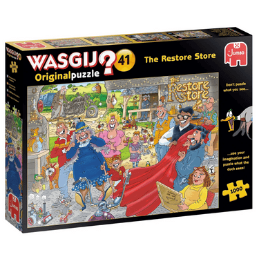 Adult puzzle by Wasgij: Original 41 The Restore Store featuring a colorful, detailed store scene with various items and shoppers.