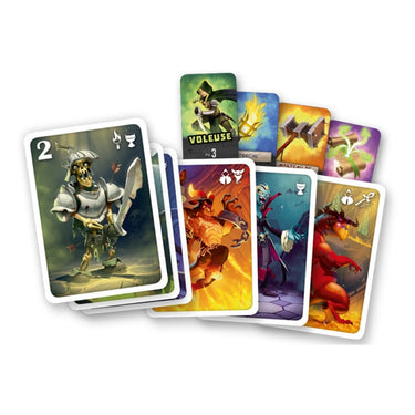 Family game box for Welcome to the Dungeon by IELLO, featuring colorful artwork and game components on the front.