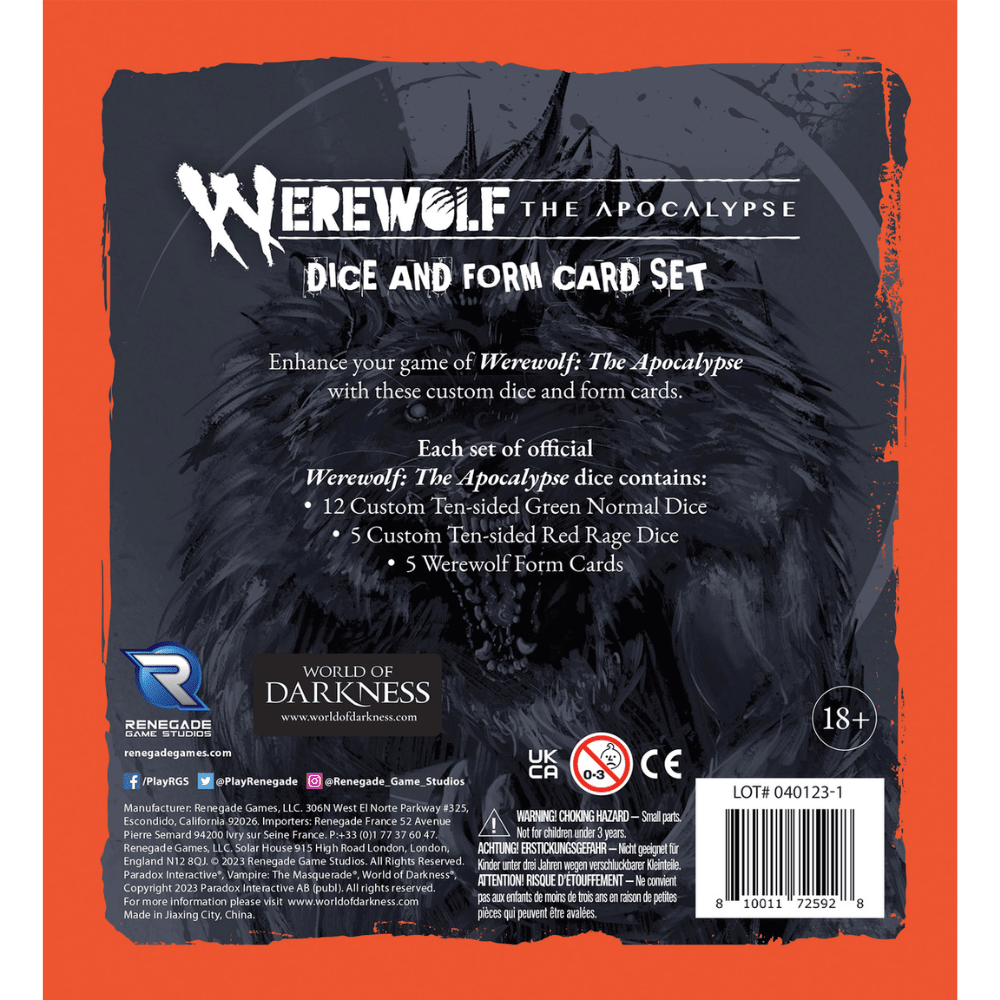 Werewolf Card Set Werewolf: The Apocalypse RPG - Dice and Form Card Set – Thirsty Meeples