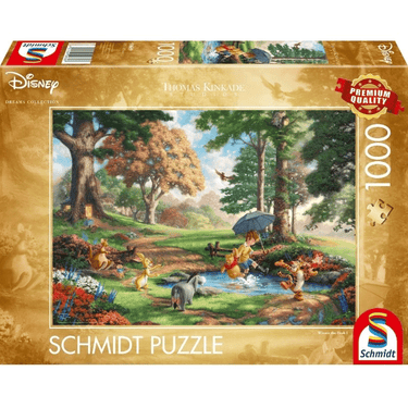 Thomas Kinkade Winnie the Pooh adult puzzle by Schmidt featuring a detailed Pooh illustration perfect for puzzle enthusiasts.