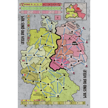 Strategy game "Wir sind das Volk! Combined Edition" by Histogame Spieleverlag, featuring colorful game components and box art.