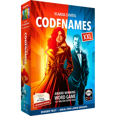Codenames XXL box, three-quarter view