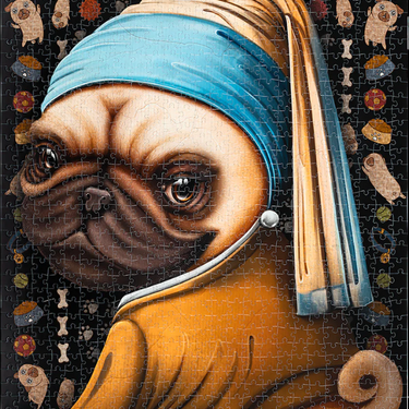 Pug with a Pearl Earring