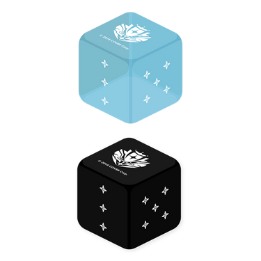 hololive OFFICIAL CARD GAME: Official Dice – Light Blue & Black (2-piece set)