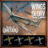 Ares Games Wings of Glory WWII Battle of Britain Starter Set with miniature planes and game accessories on a game board.