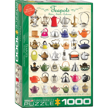 Teapots 1000 piece jigsaw puzzle box packaging
