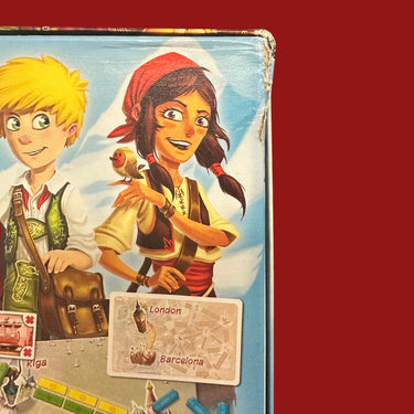 Ticket to Ride: First Journey (Europe) (DAMAGED) - the top right corner crushed with the print worn away down the right edge