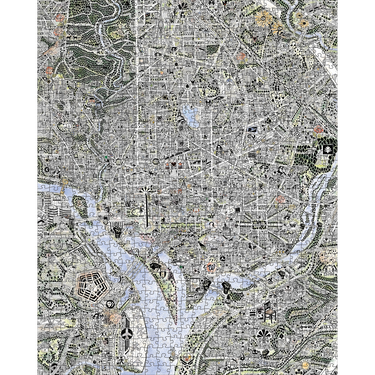 Gareth Fuller: Map of DC and The Declaration of Independence – puzzle artwork (map side)