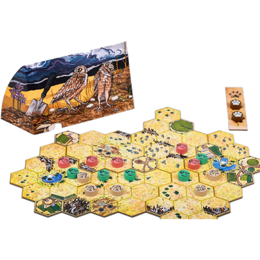 Upland & Prairie game in progress on the prairie side, with player screen and rewilding tracker