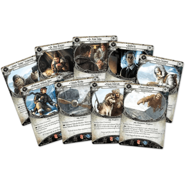Arkham Horror: The Card Game Edge of the Earth campaign expansion box with artwork and game components from Fantasy Flight Games