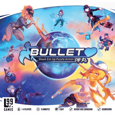 Strategic Bullet♥︎ game by Level 99 Games featuring colorful game pieces and a sleek game board for fun gameplay.