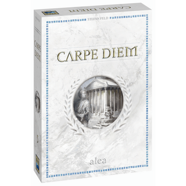 Alea Carpe Diem strategy game box with colorful artwork, showcasing the new edition of the Carpe Diem board game.