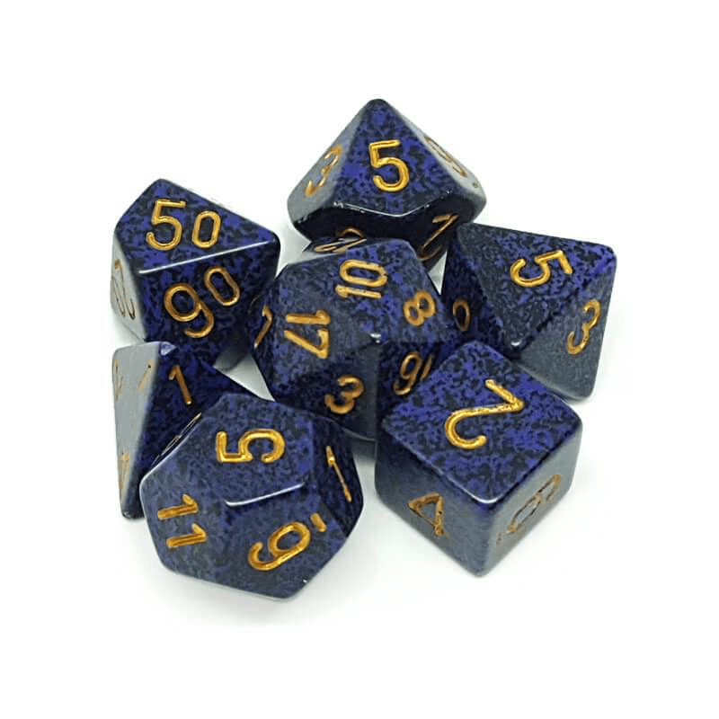 Chessex: Speckled 7 Polyhedral Dice Set - Golden Cobalt