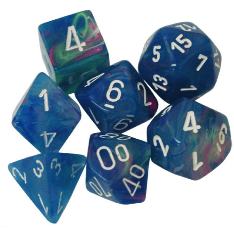 Chessex: 7 Polyhedral Dice Set - Festive Waterlily