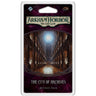 Fantasy Flight Games Arkham Horror: The Card Game City of Archives Mythos Pack box with artwork and game components.