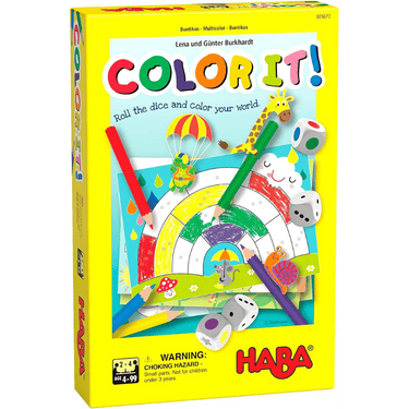 Children's coloring game by HABA featuring vibrant markers and a creative activity set for kids.