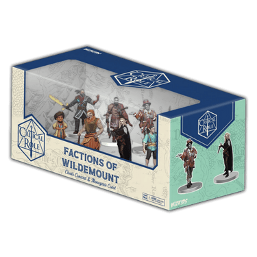 Critical Role Factions of Wildemount box set featuring Clovis Concord and Menagerie Coast RPG miniatures by WizKids.