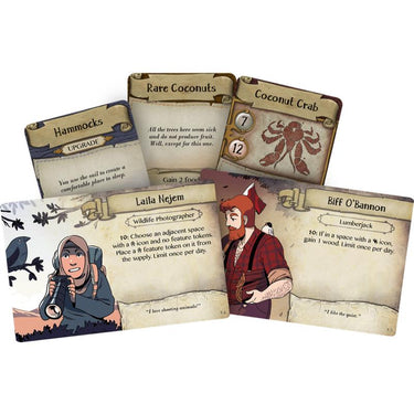 Image of Discover: Lands Unknown strategy game by Fantasy Flight Games, showing game components and map layout.