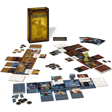 Disney Villainous: Despicable Plots family game by Ravensburger, featuring colorful villain characters and game components.
