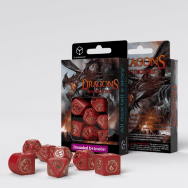 Dragons Dice Set: Modern Red & Gold