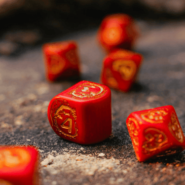 Dragons Dice Set: Modern Red & Gold